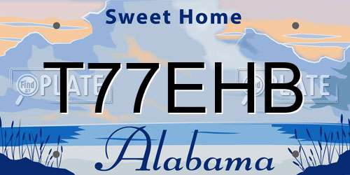 T77EHB Alabama License Plate
