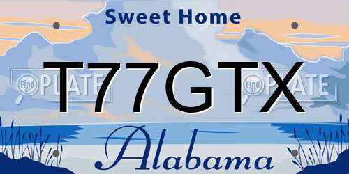 T77GTX Alabama License Plate