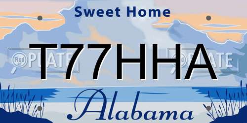 T77HHA Alabama License Plate