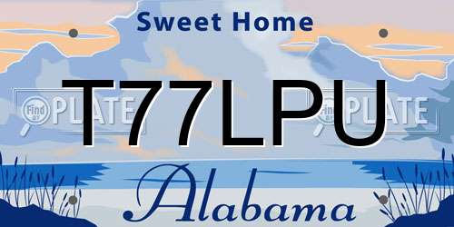 T77LPU Alabama License Plate