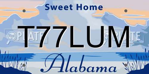T77LUM Alabama License Plate