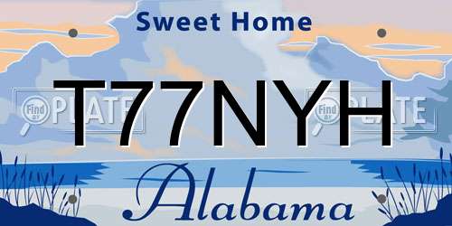 T77NYH Alabama License Plate