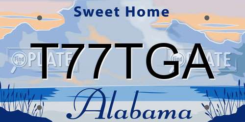 T77TGA Alabama License Plate