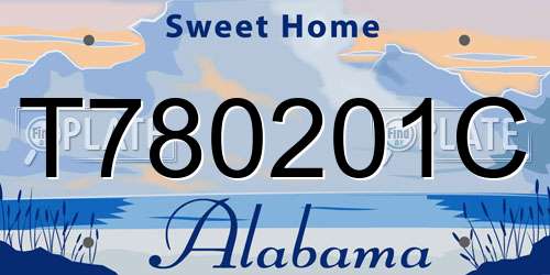 T780201C Alabama License Plate
