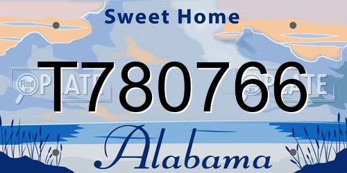 T780766 Alabama License Plate