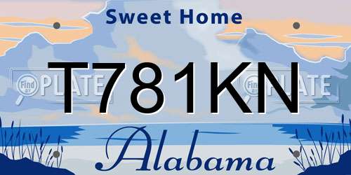 T781KN Alabama License Plate