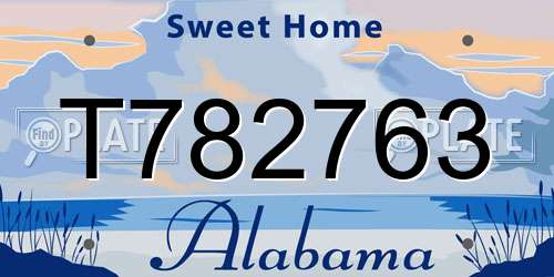 T782763 Alabama License Plate