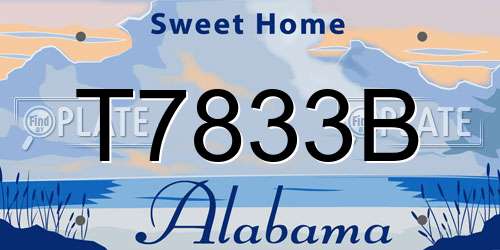 T7833B Alabama License Plate