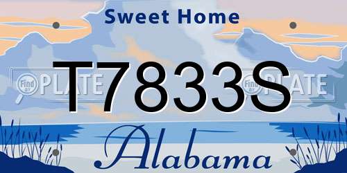 T7833S Alabama License Plate