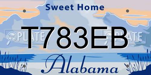 T783EB Alabama License Plate