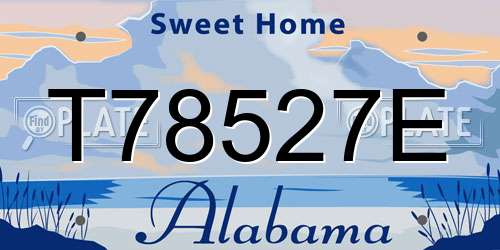 T78527E Alabama License Plate