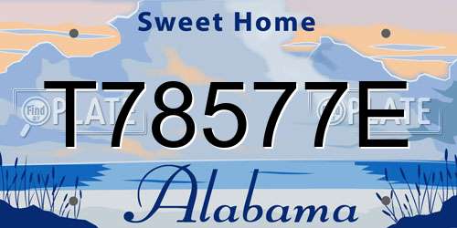 T78577E Alabama License Plate