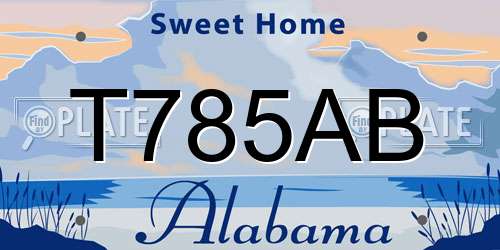 T785AB Alabama License Plate