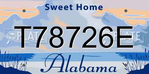 T78726E Alabama License Plate