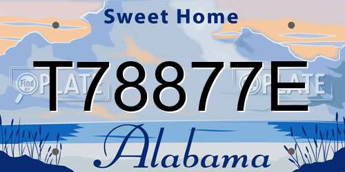 T78877E Alabama License Plate