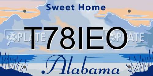 T78IEO Alabama License Plate