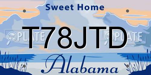T78JTD Alabama License Plate