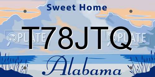 T78JTQ Alabama License Plate