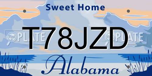 T78JZD Alabama License Plate