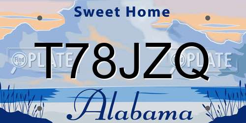 T78JZQ Alabama License Plate