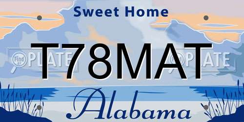 T78MAT Alabama License Plate