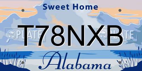 T78NXB Alabama License Plate