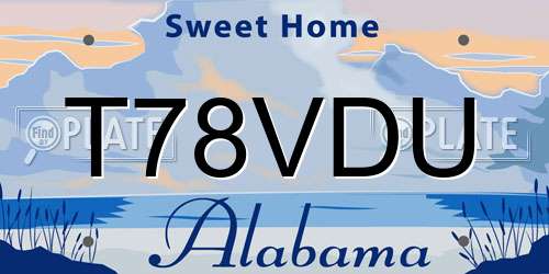 T78VDU Alabama License Plate