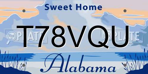 T78VQU Alabama License Plate