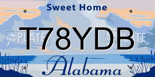 T78YDB Alabama License Plate