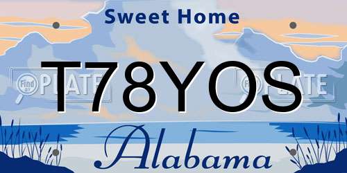 T78YOS Alabama License Plate