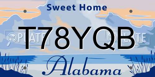 T78YQB Alabama License Plate