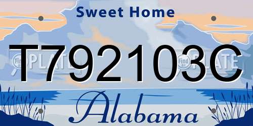 T792103C Alabama License Plate
