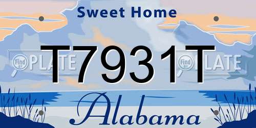 T7931T Alabama License Plate