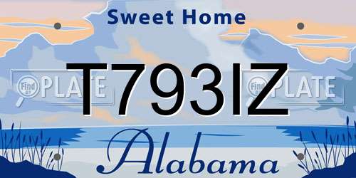 T793IZ Alabama License Plate