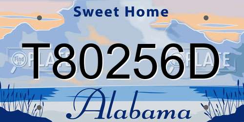 T80256D Alabama License Plate