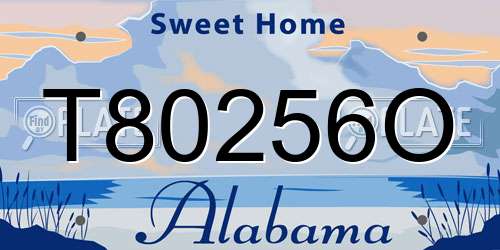 T80256O Alabama License Plate
