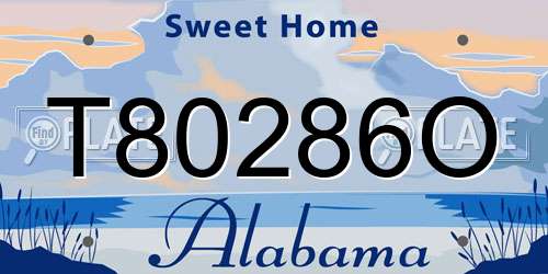 T80286O Alabama License Plate