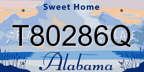 T80286Q Alabama License Plate