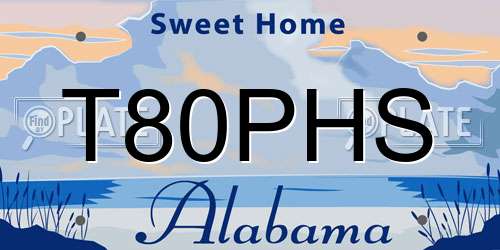 T80PHS Alabama License Plate