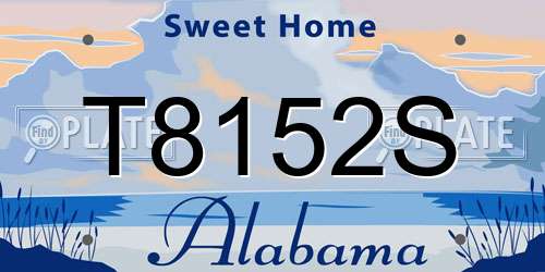 T8152S Alabama License Plate