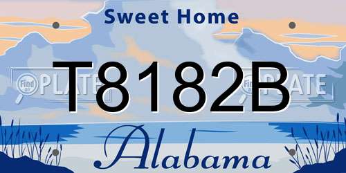 T8182B Alabama License Plate
