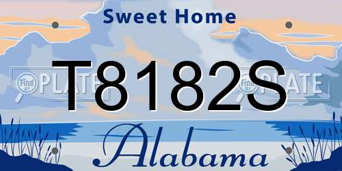 T8182S Alabama License Plate