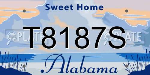 T8187S Alabama License Plate