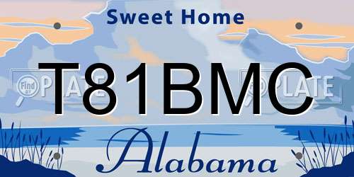 T81BMC Alabama License Plate