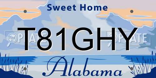 T81GHY Alabama License Plate