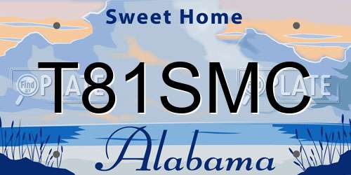 T81SMC Alabama License Plate
