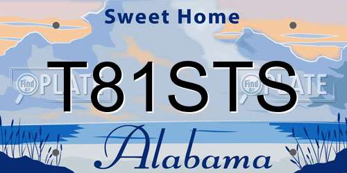 T81STS Alabama License Plate