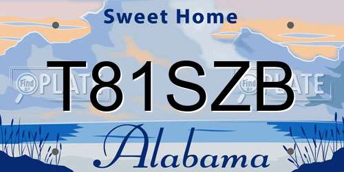 T81SZB Alabama License Plate