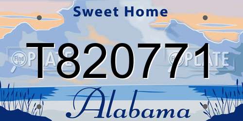 T820771 Alabama License Plate