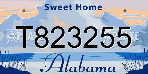 T823255 Alabama License Plate